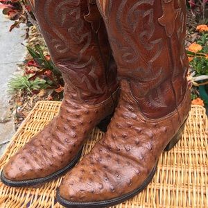 Lucchese 1883 Ostrich Quill Cowboy Boots Size 10 D